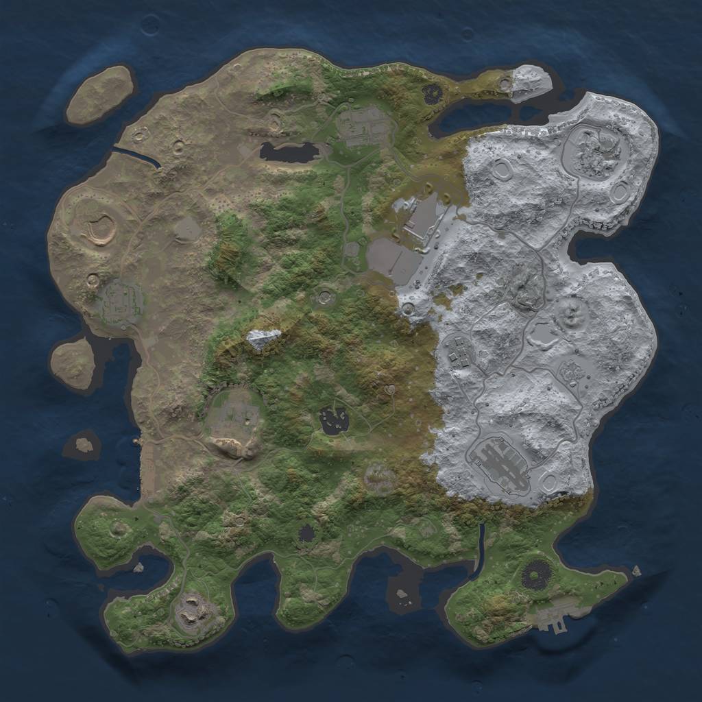 Rust Map: Procedural Map, Size: 3500, Seed: 812026989, 19 Monuments