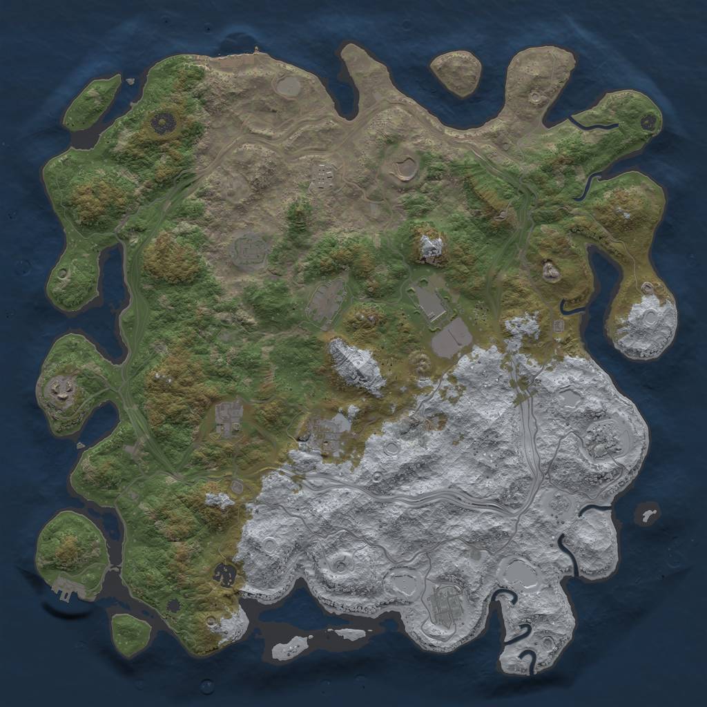 Rust Map: Procedural Map, Size: 4500, Seed: 795591, 20 Monuments