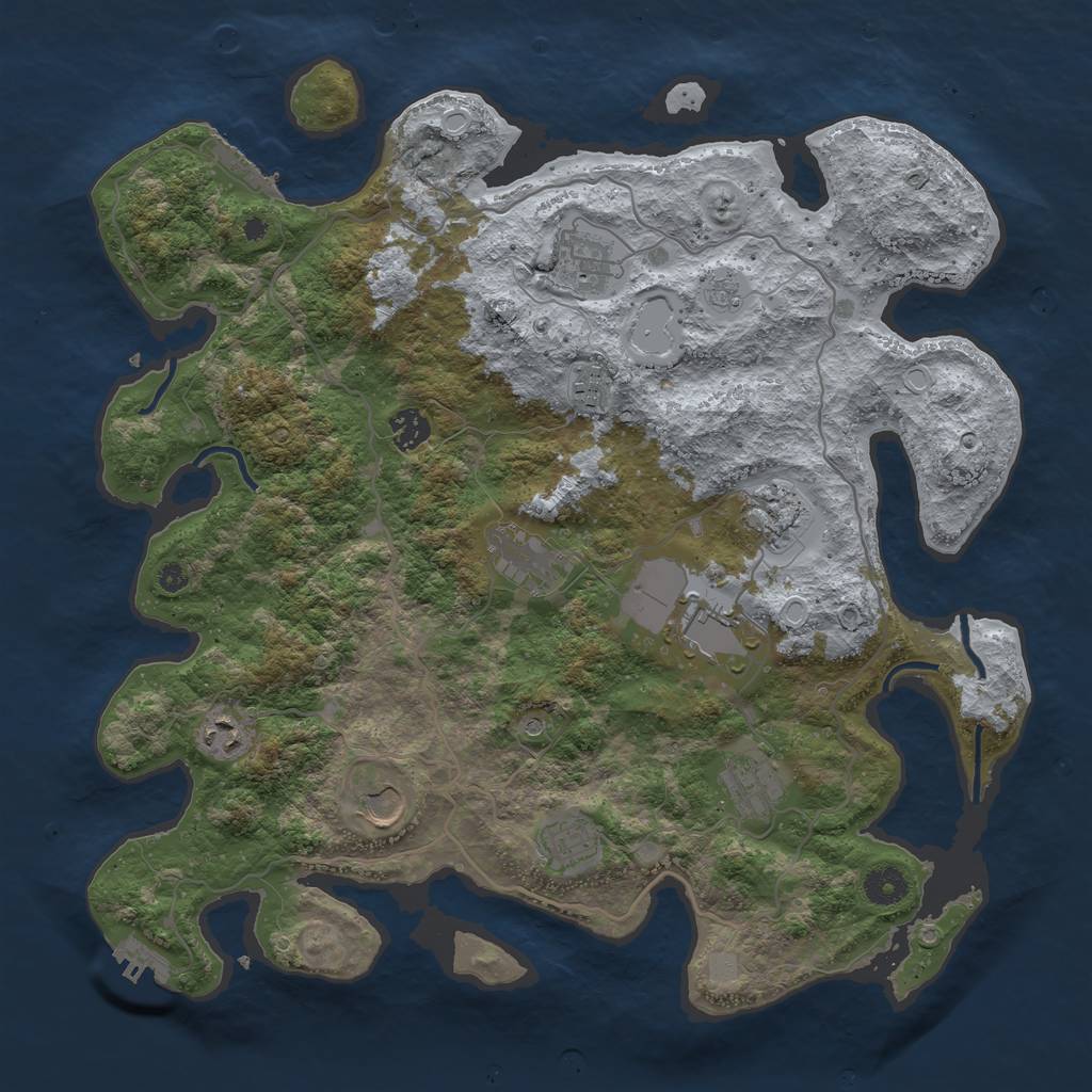 Rust Map: Procedural Map, Size: 4000, Seed: 173529, 19 Monuments