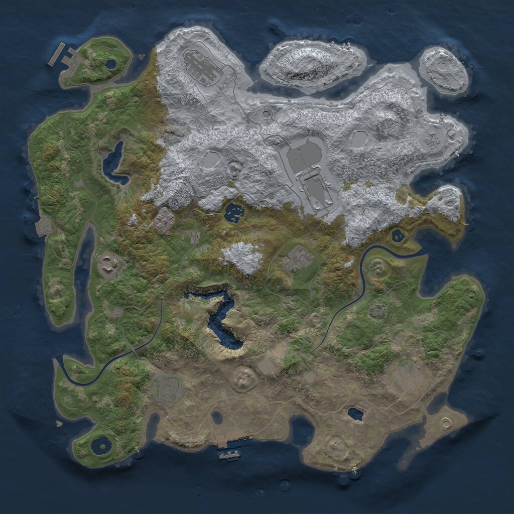 Rust Map: Procedural Map, Size: 4000, Seed: 6969420, 14 Monuments