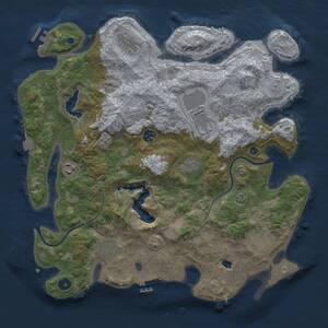 Thumbnail Rust Map: Procedural Map, Size: 4000, Seed: 6969420, 14 Monuments