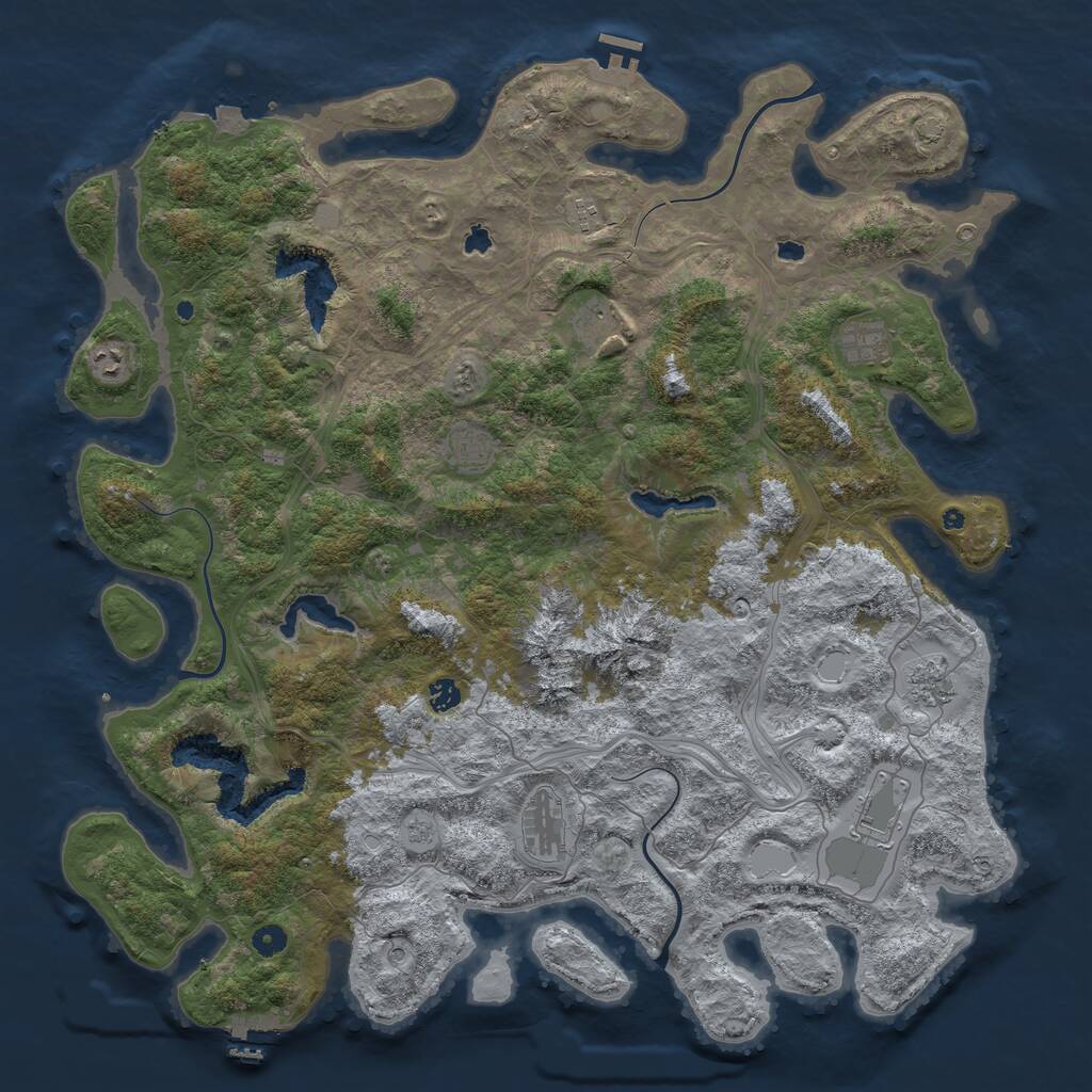 Rust Map: Procedural Map, Size: 5000, Seed: 394054550, 15 Monuments