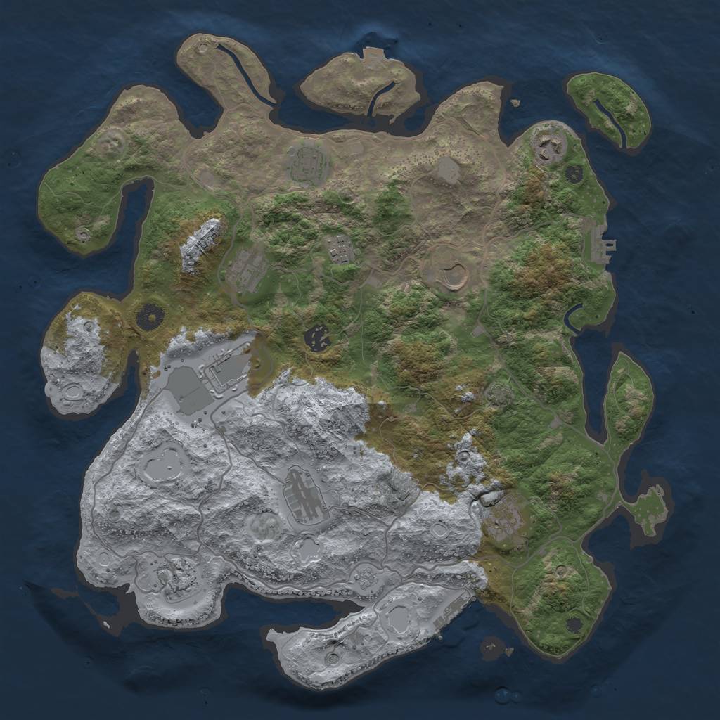 Rust Map: Procedural Map, Size: 4000, Seed: 8172022, 18 Monuments