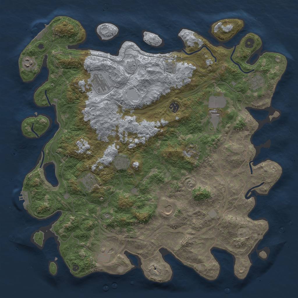 Rust Map: Procedural Map, Size: 4500, Seed: 312517810, 20 Monuments