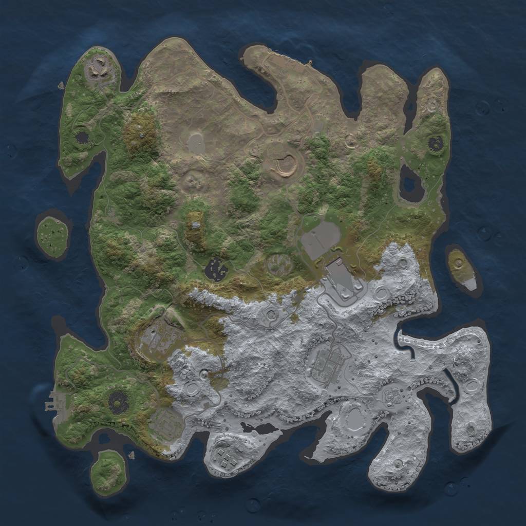Rust Map: Procedural Map, Size: 3500, Seed: 1315186247, 17 Monuments