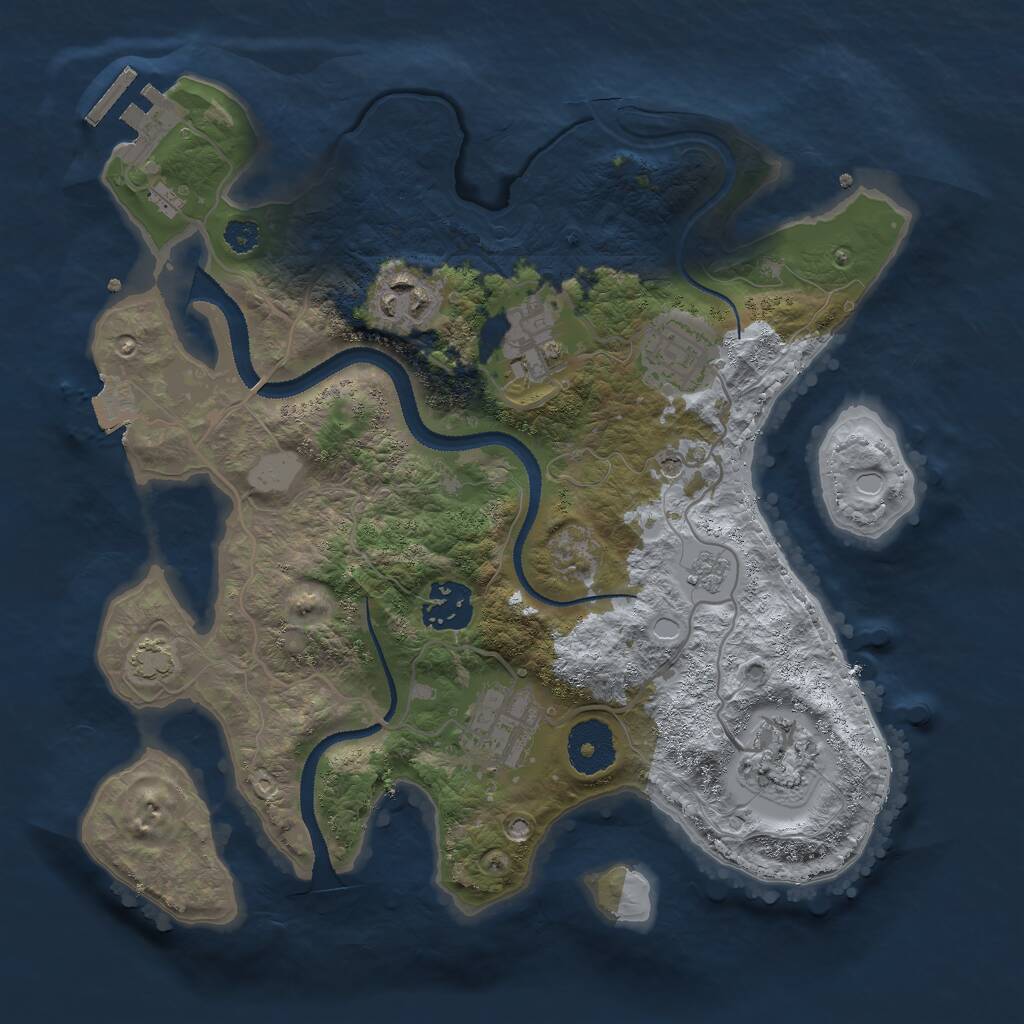Rust Map: Procedural Map, Size: 3000, Seed: 85385293, 11 Monuments