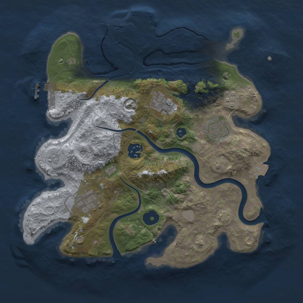 Rust Map: Procedural Map, Size: 3000, Seed: 17879, 11 Monuments