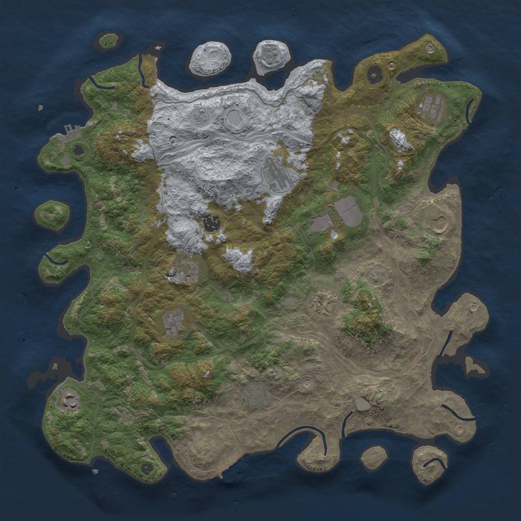 Rust Map: Procedural Map, Size: 4500, Seed: 70643211, 20 Monuments