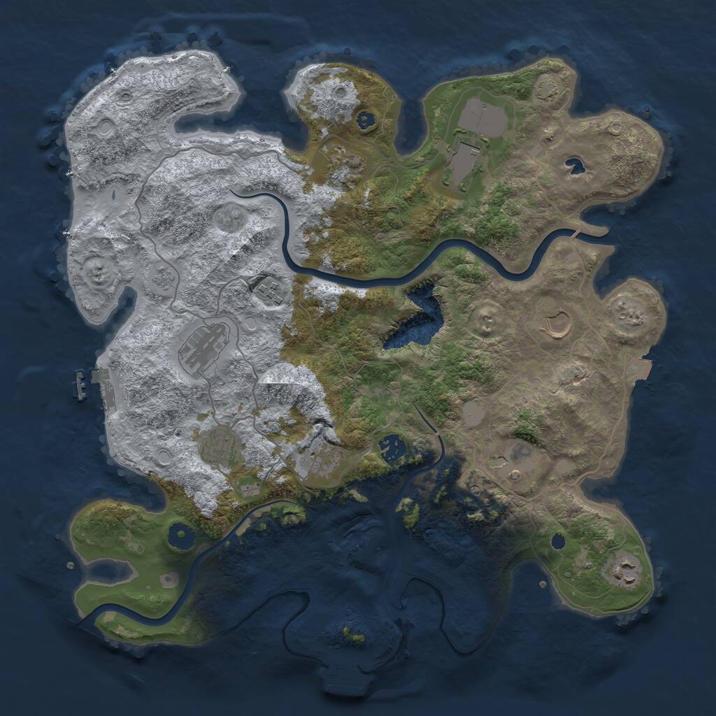 Rust Map: Procedural Map, Size: 4000, Seed: 503446, 16 Monuments