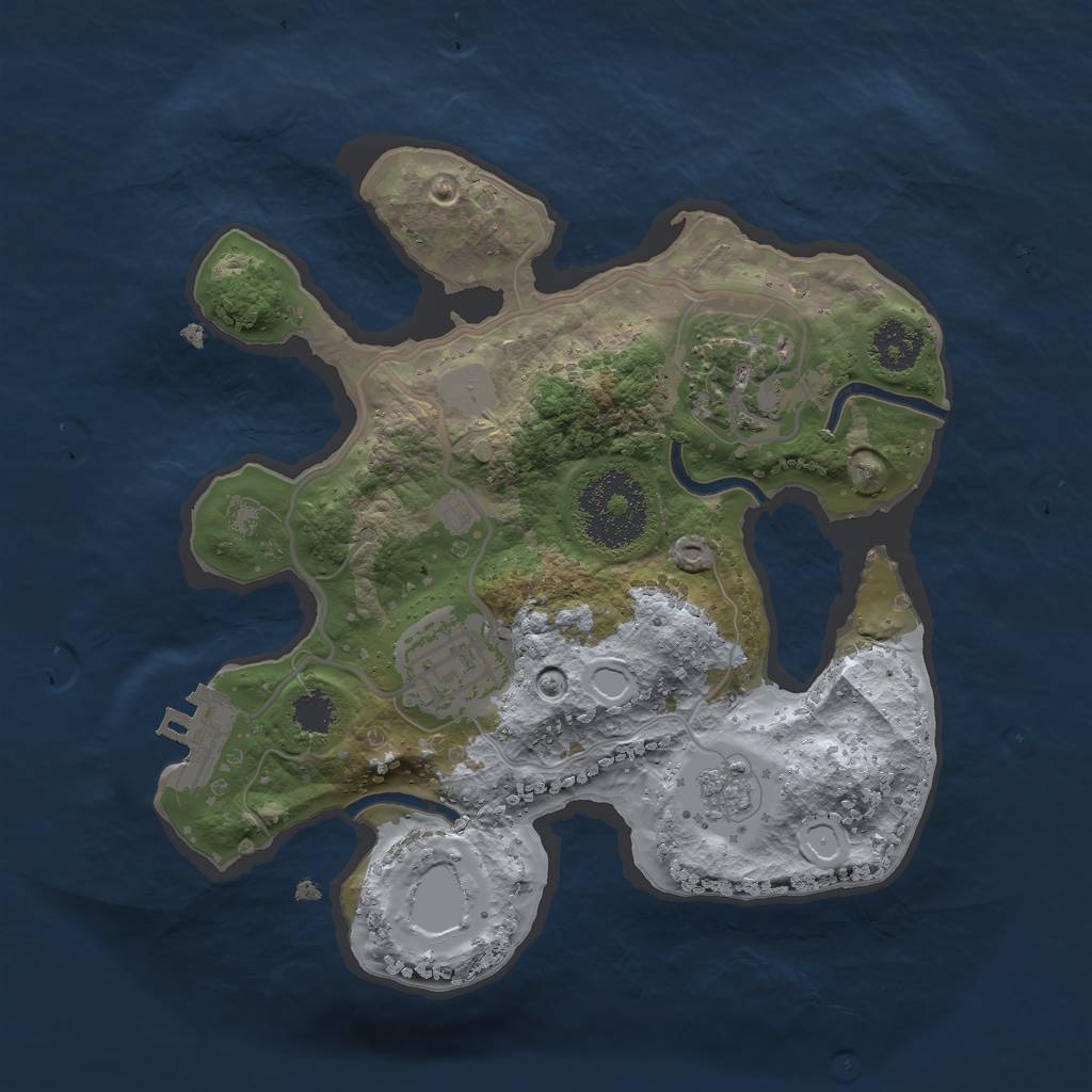 Rust Map: Procedural Map, Size: 2250, Seed: 849416513, 9 Monuments