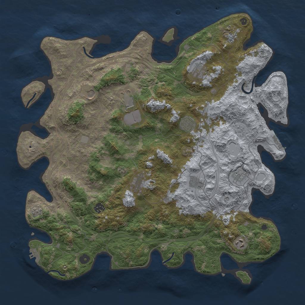 Rust Map: Procedural Map, Size: 4600, Seed: 25, 20 Monuments