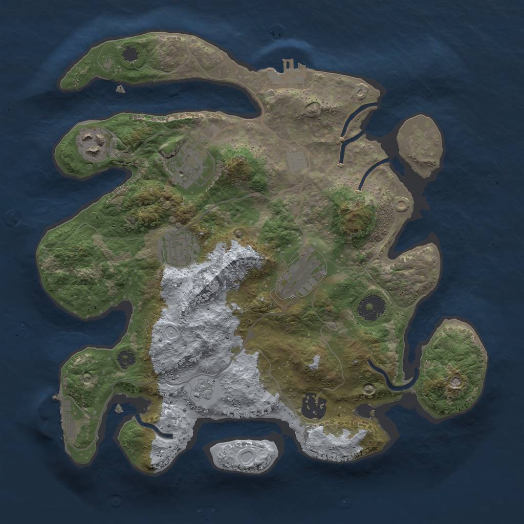 Rust Map: Procedural Map, Size: 3000, Seed: 47489995, 13 Monuments