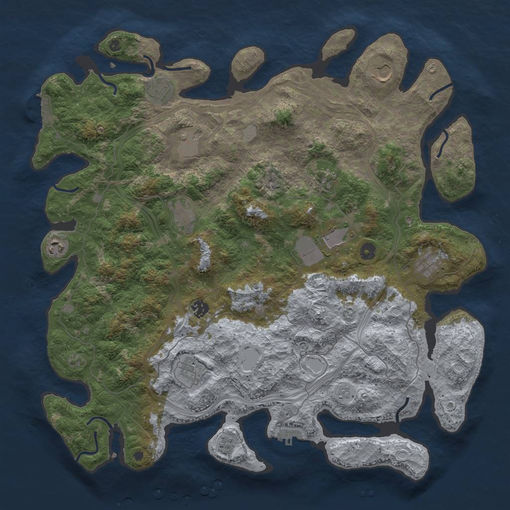 Rust Map: Procedural Map, Size: 4500, Seed: 1979065730, 20 Monuments