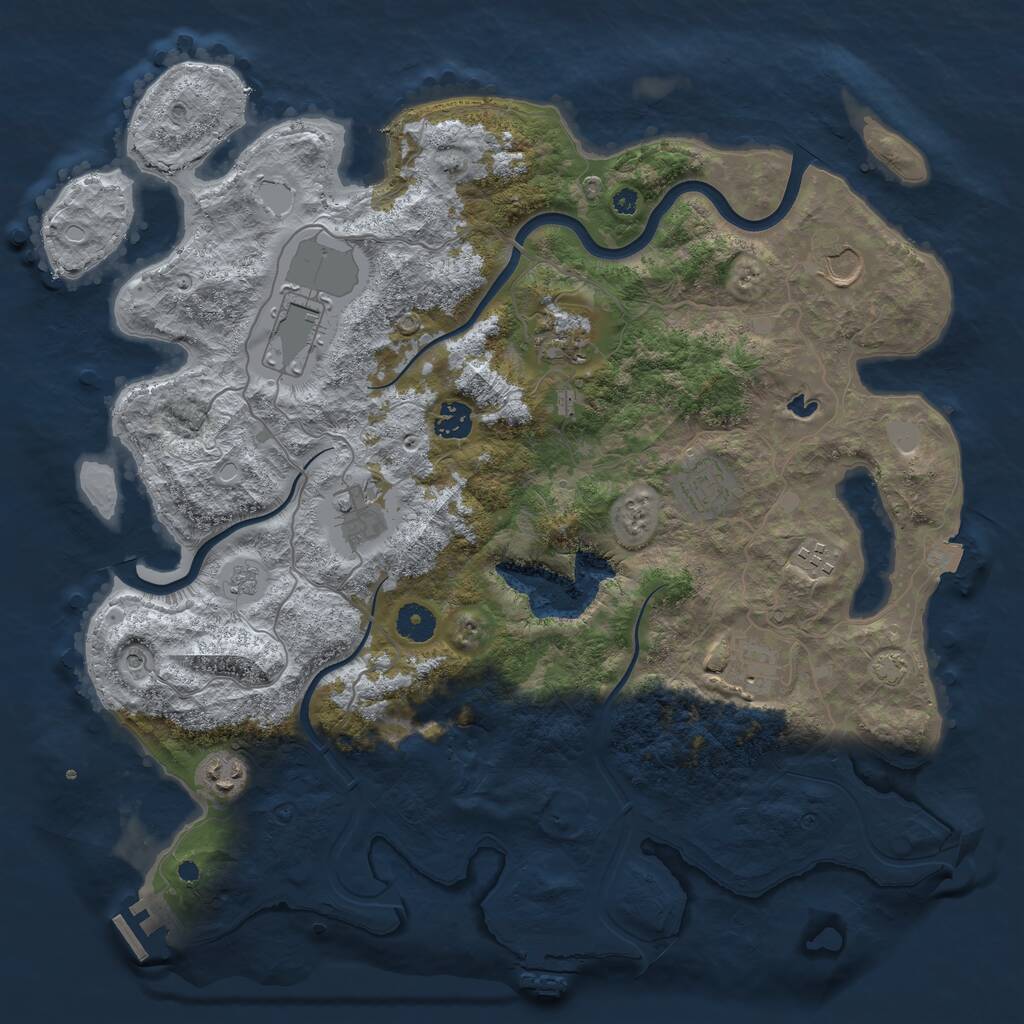Rust Map: Procedural Map, Size: 4000, Seed: 11061998, 15 Monuments