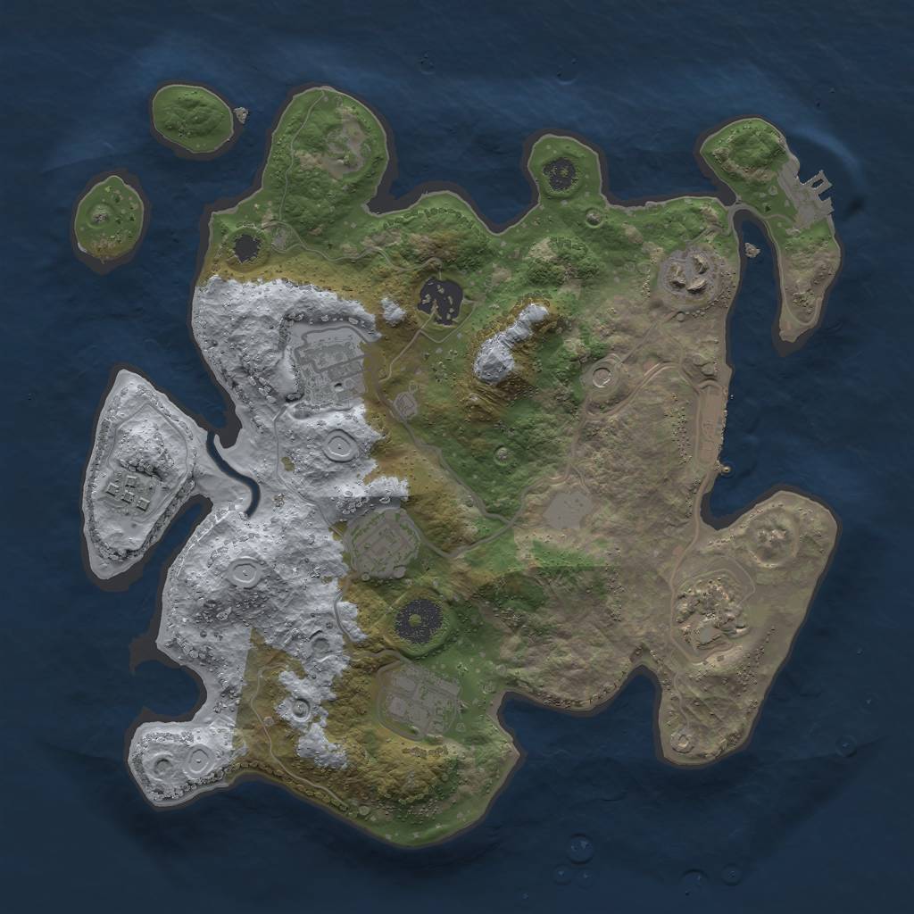 Rust Map: Procedural Map, Size: 3000, Seed: 14845, 15 Monuments