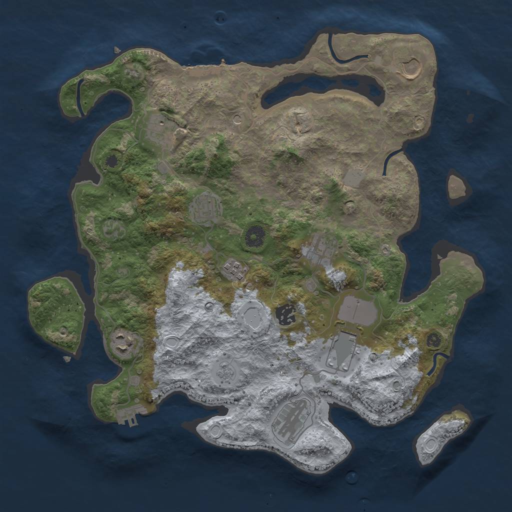 Rust Map: Procedural Map, Size: 3600, Seed: 7234698, 18 Monuments