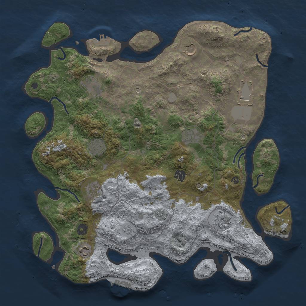 Rust Map: Procedural Map, Size: 4000, Seed: 1815792567, 19 Monuments