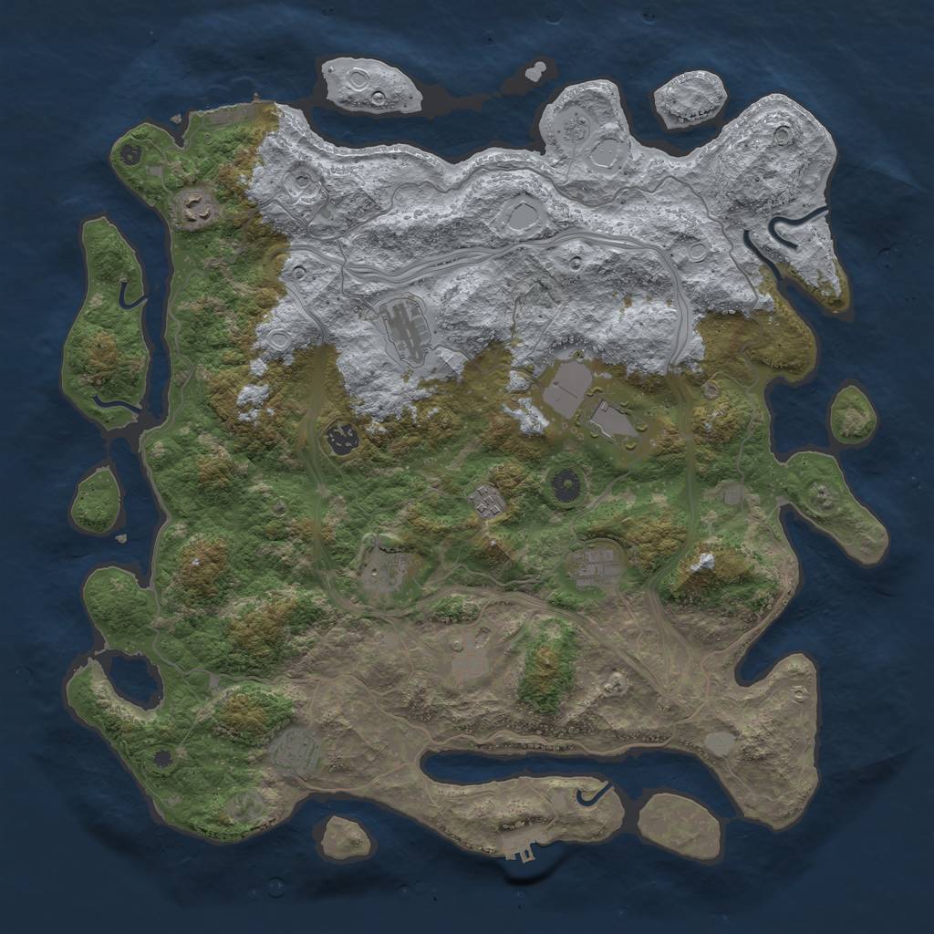 Rust Map: Procedural Map, Size: 4500, Seed: 1818751963, 18 Monuments