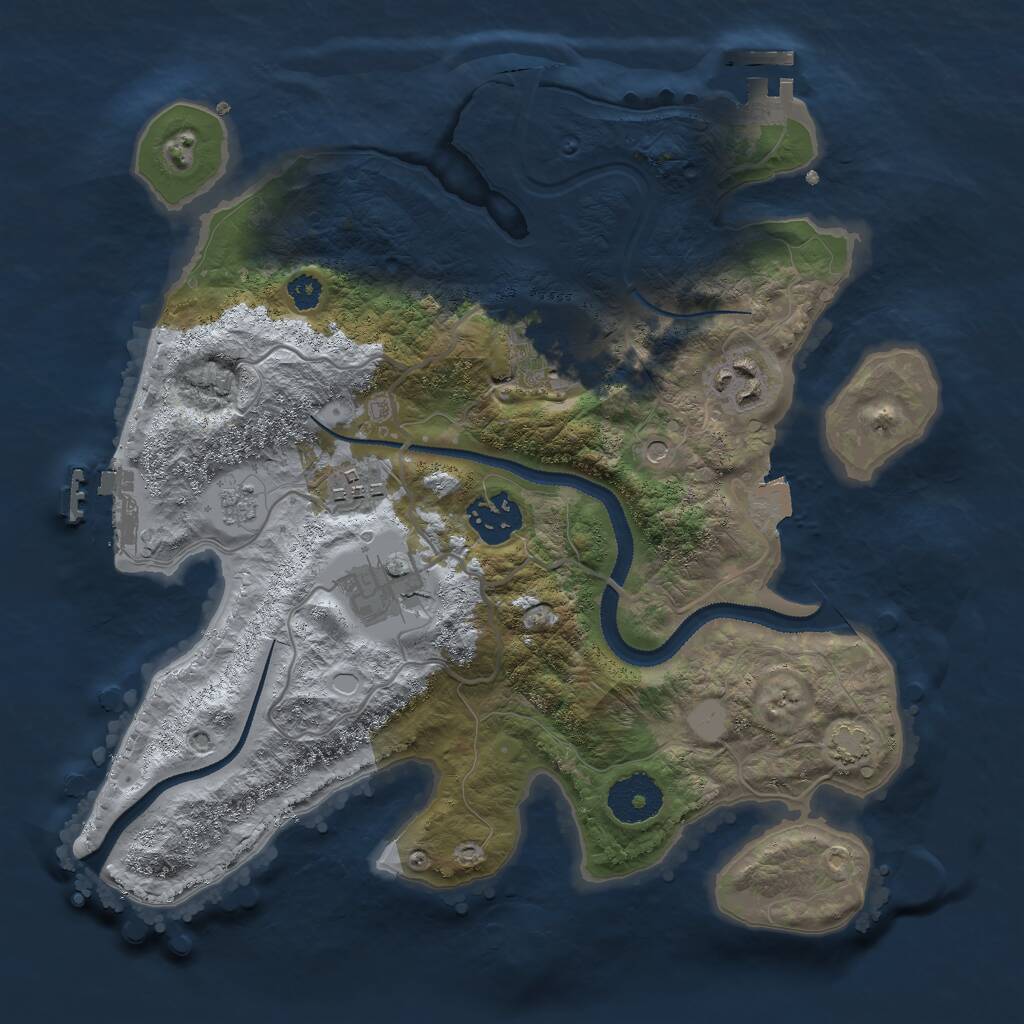 Rust Map: Procedural Map, Size: 3000, Seed: 43543575, 11 Monuments
