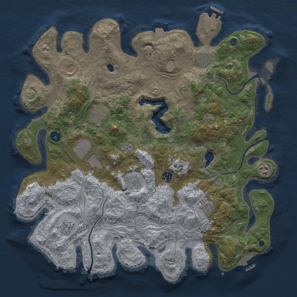 Rust Map: Procedural Map, Size: 4250, Seed: 145148241, 16 Monuments