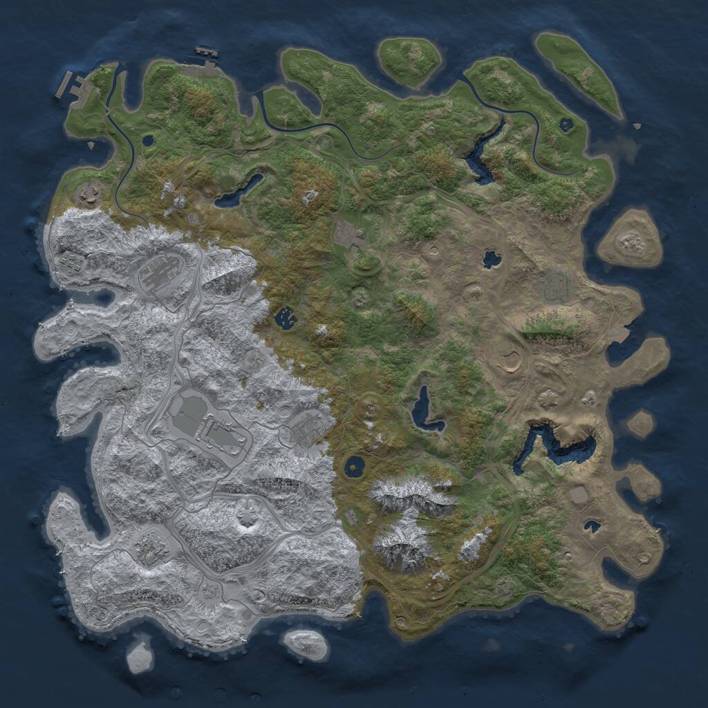 Rust Map: Procedural Map, Size: 5000, Seed: 1952869953, 16 Monuments