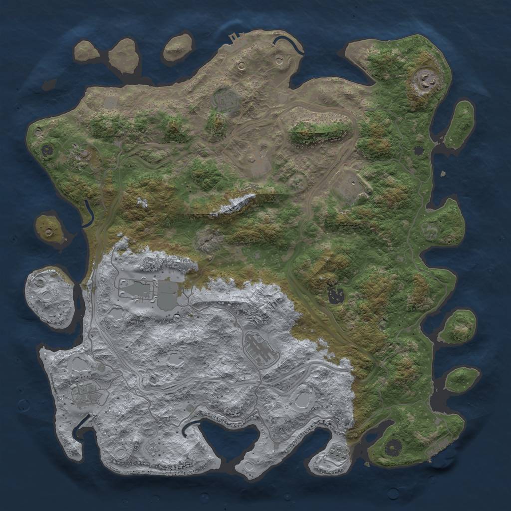 Rust Map: Procedural Map, Size: 4500, Seed: 586605853, 19 Monuments