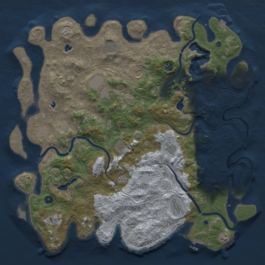 Rust Map: Procedural Map, Size: 4800, Seed: 1352481598, 17 Monuments