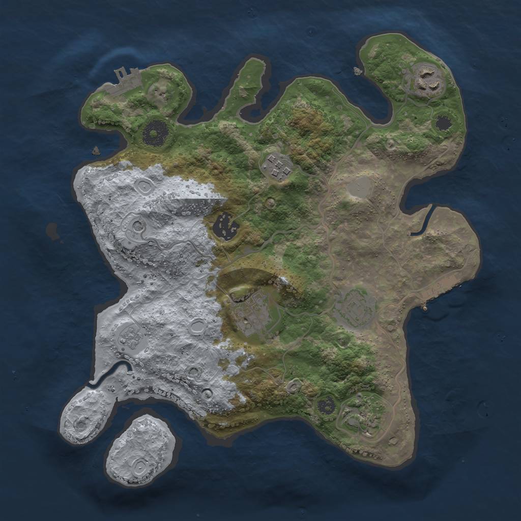 Rust Map: Procedural Map, Size: 3000, Seed: 3906, 15 Monuments