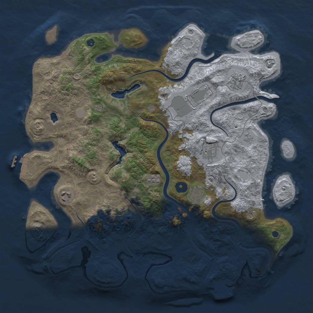 Rust Map: Procedural Map, Size: 4000, Seed: 439777852, 12 Monuments