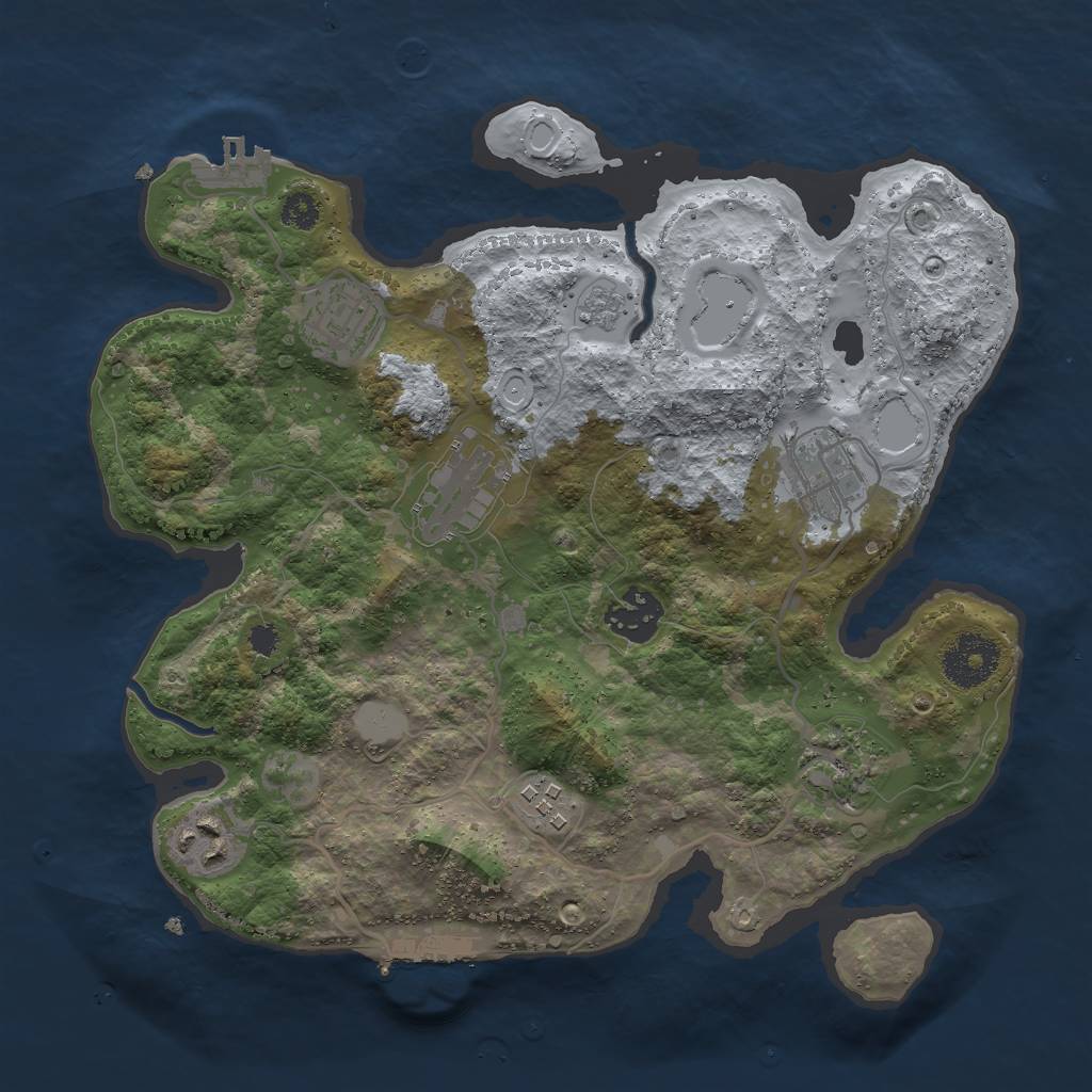 Rust Map: Procedural Map, Size: 3000, Seed: 622113069, 15 Monuments