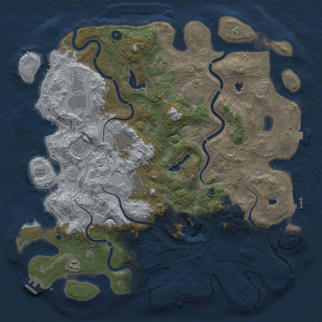 Rust Map: Procedural Map, Size: 4800, Seed: 1063534180, 16 Monuments