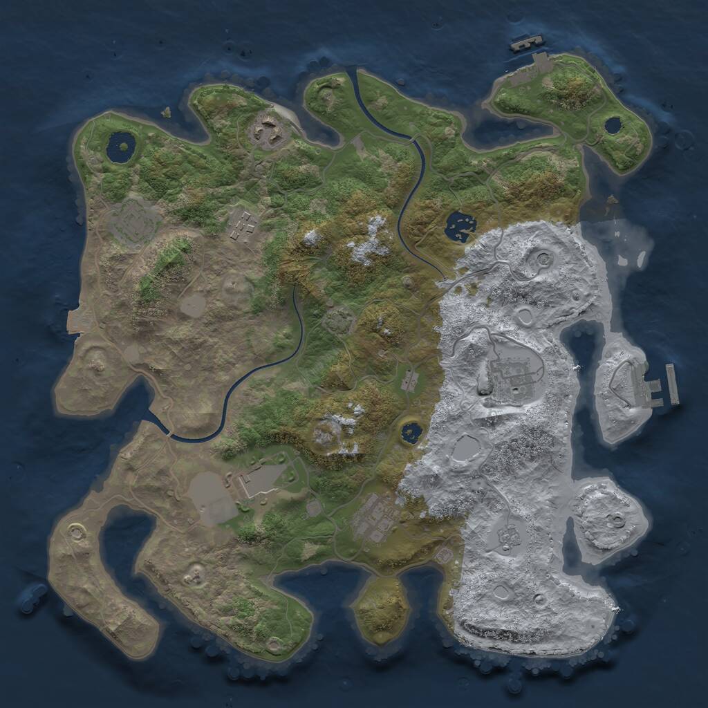 Rust Map: Procedural Map, Size: 3500, Seed: 1621643714, 13 Monuments