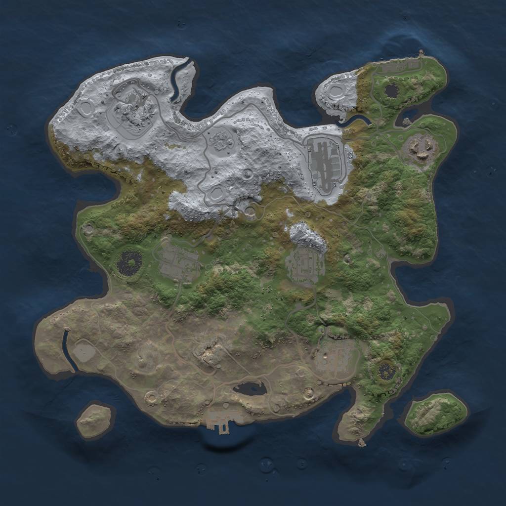Rust Map: Procedural Map, Size: 3000, Seed: 1338023401, 15 Monuments