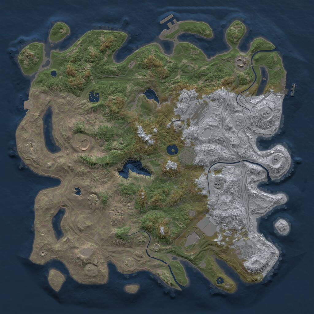 Rust Map: Procedural Map, Size: 4250, Seed: 458711749, 15 Monuments