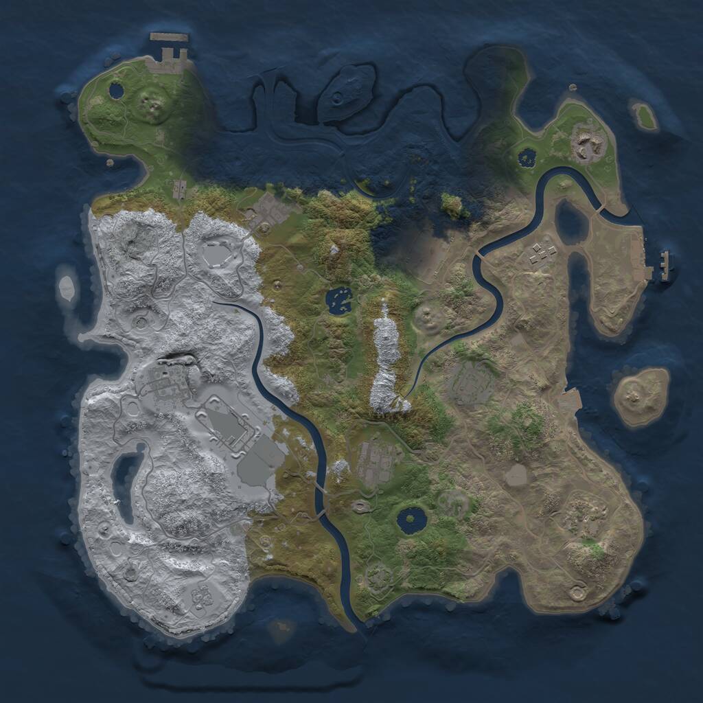 Rust Map: Procedural Map, Size: 3750, Seed: 1388041648, 16 Monuments