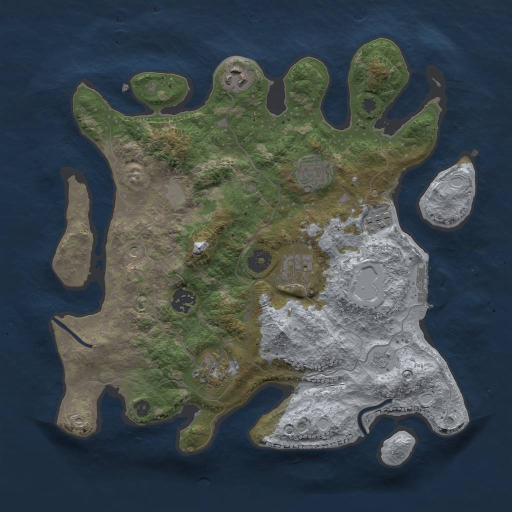 Rust Map: Procedural Map, Size: 3250, Seed: 20000, 14 Monuments