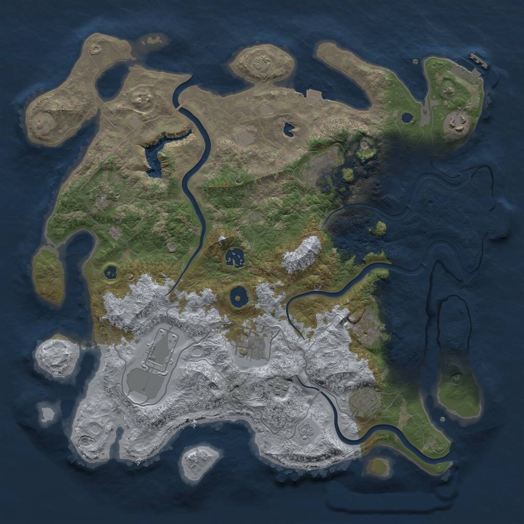 Rust Map: Procedural Map, Size: 4000, Seed: 1116398205, 15 Monuments