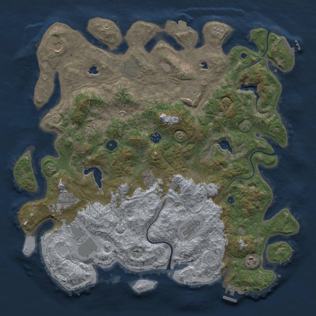 Rust Map: Procedural Map, Size: 4500, Seed: 548348, 17 Monuments