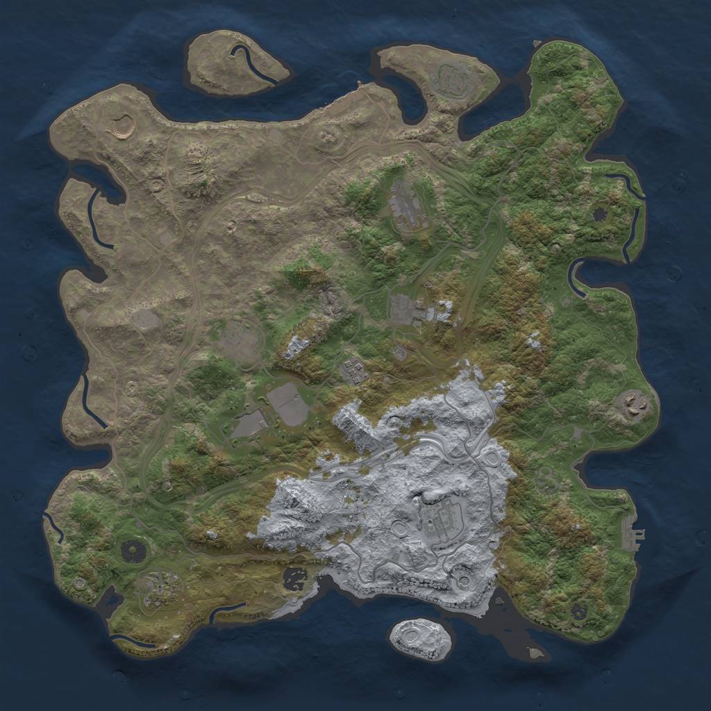 Rust Map: Procedural Map, Size: 4300, Seed: 952064806, 19 Monuments