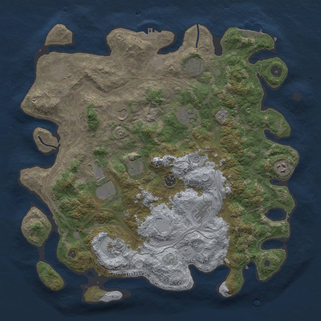 Rust Map: Procedural Map, Size: 4250, Seed: 636808039, 20 Monuments