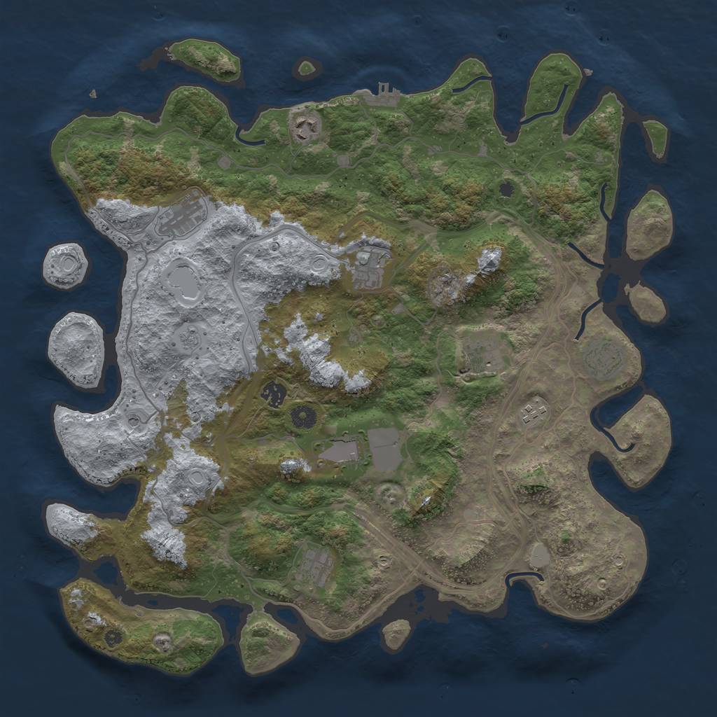 Rust Map: Procedural Map, Size: 4300, Seed: 65000, 17 Monuments