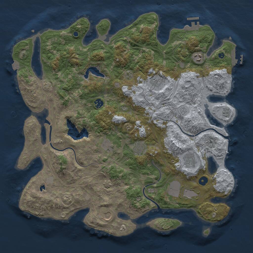 Rust Map: Procedural Map, Size: 4250, Seed: 1941537363, 15 Monuments