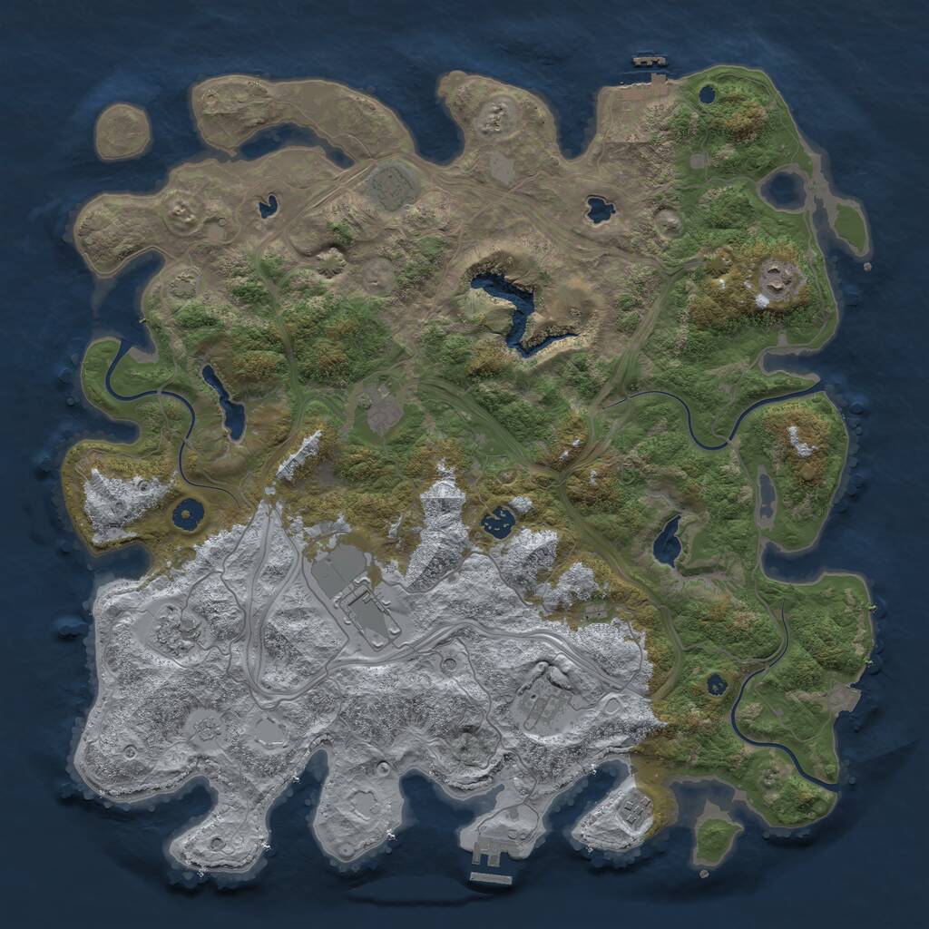 Rust Map: Procedural Map, Size: 4500, Seed: 885633520, 14 Monuments
