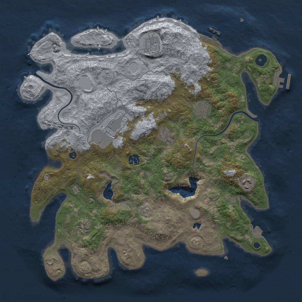 Rust Map: Procedural Map, Size: 4000, Seed: 82430637, 14 Monuments