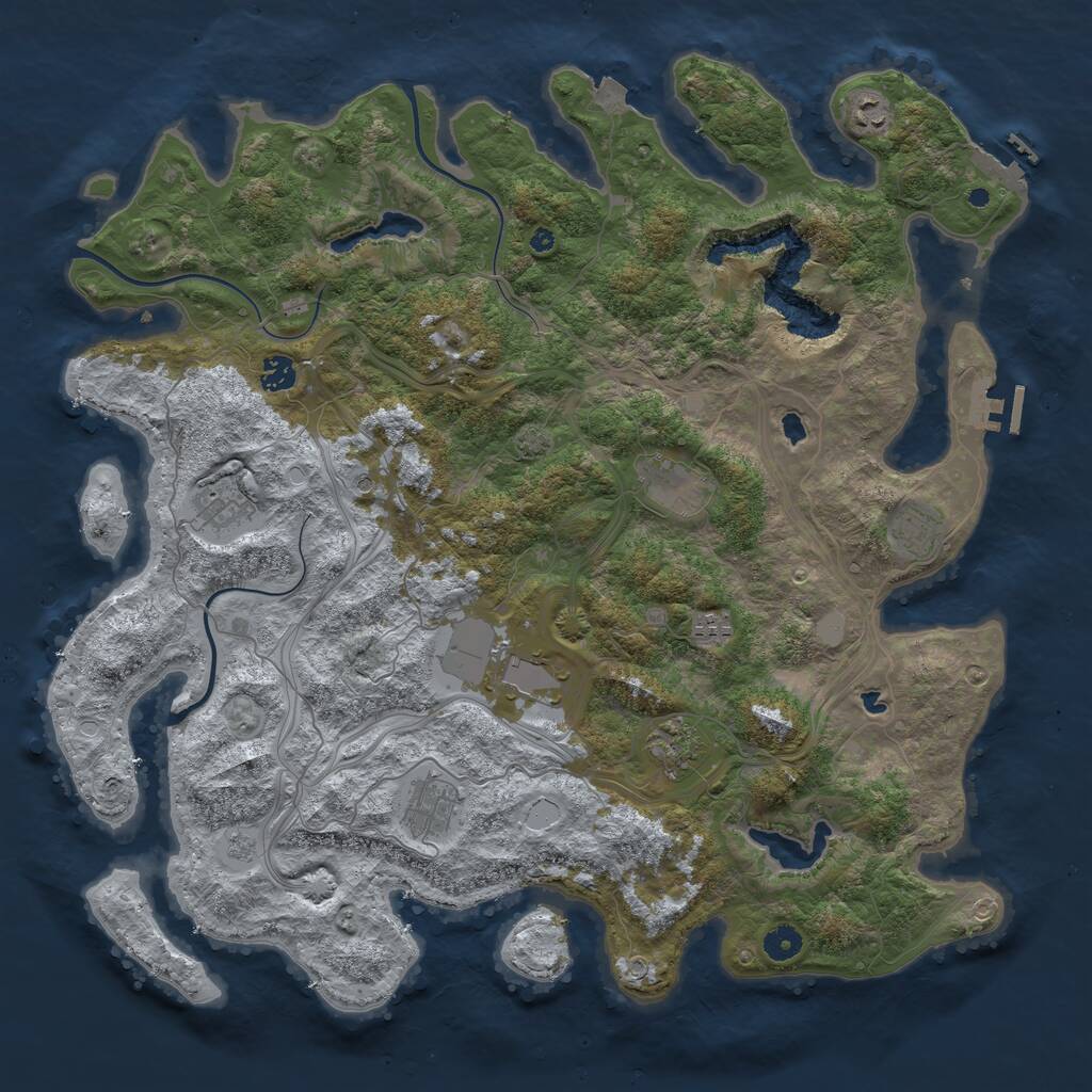 Rust Map: Procedural Map, Size: 4500, Seed: 377695525, 15 Monuments
