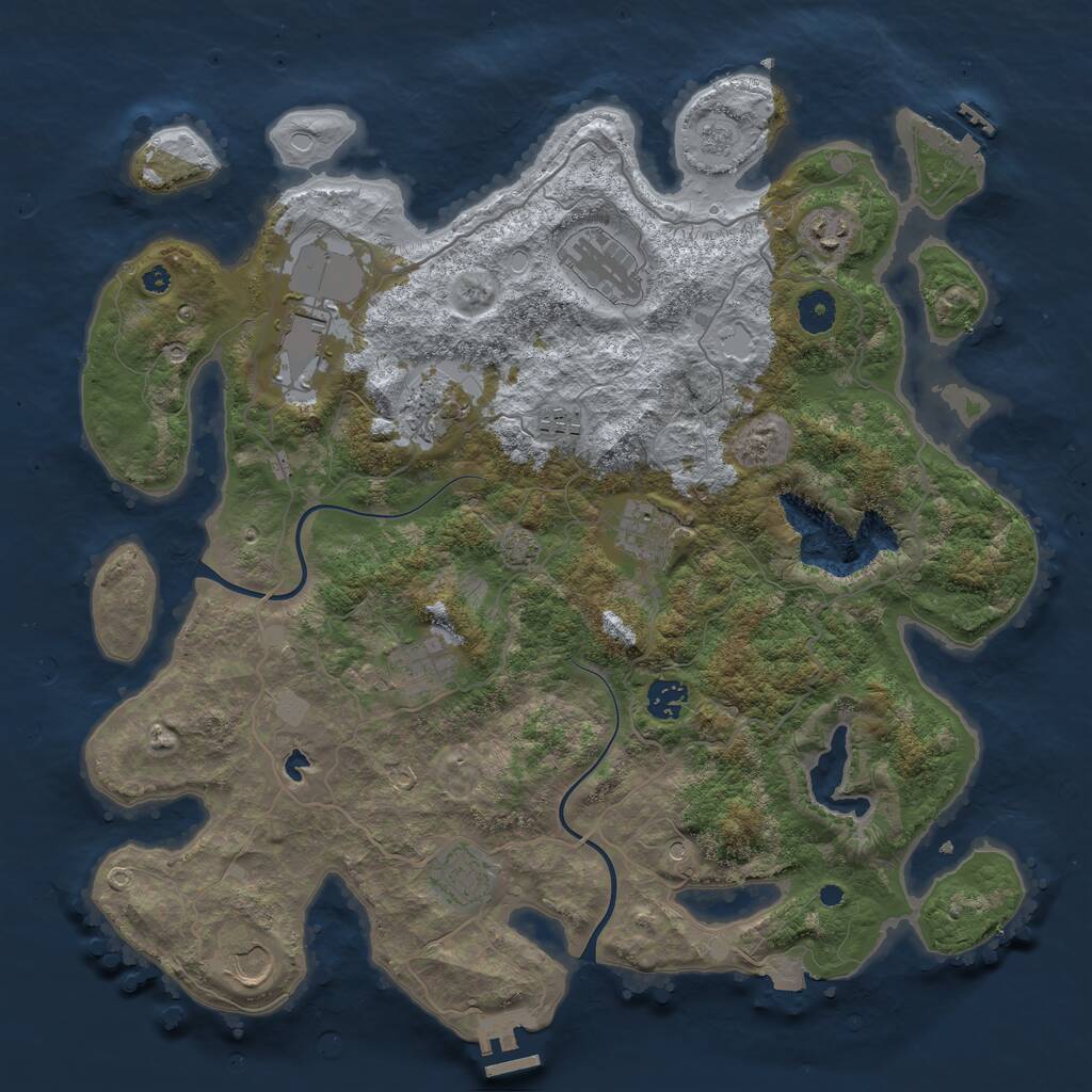 Rust Map: Procedural Map, Size: 4000, Seed: 622046747, 16 Monuments