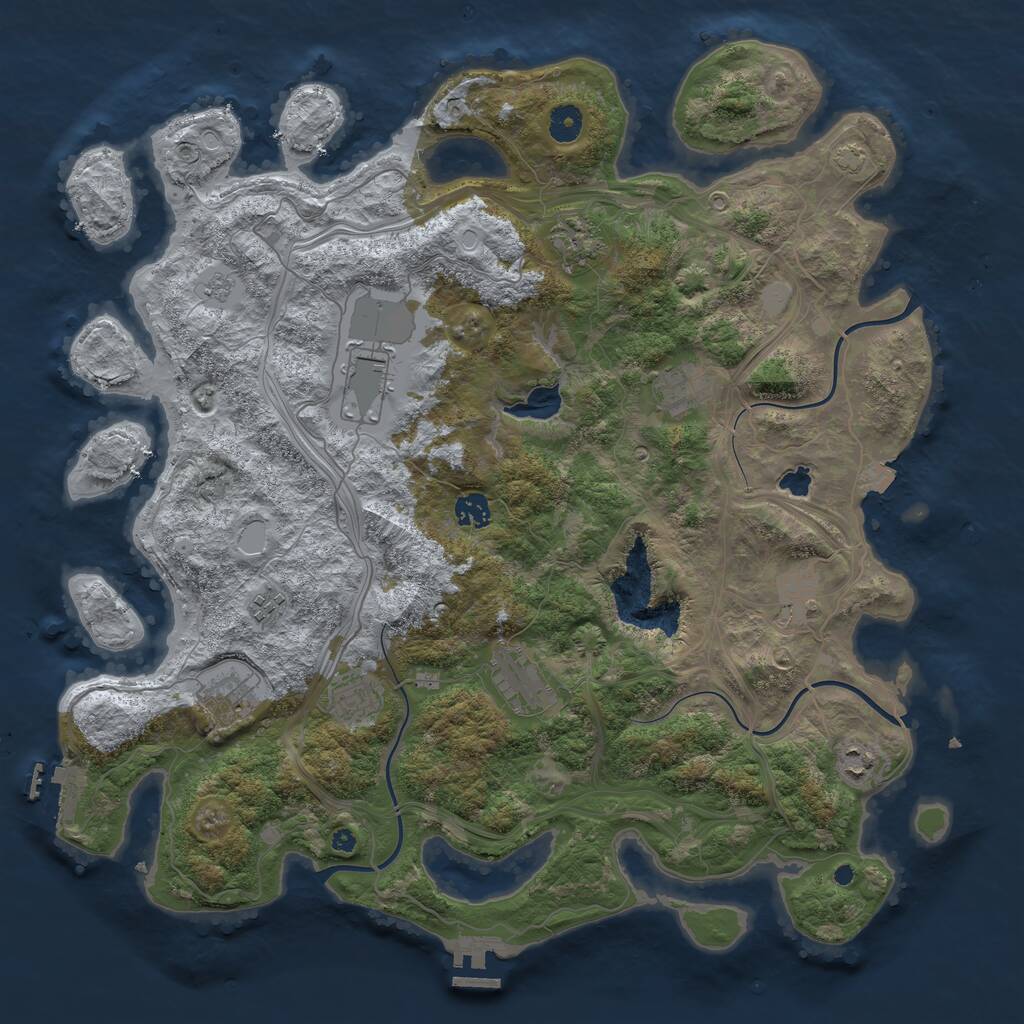 Rust Map: Procedural Map, Size: 4300, Seed: 1060676108, 15 Monuments
