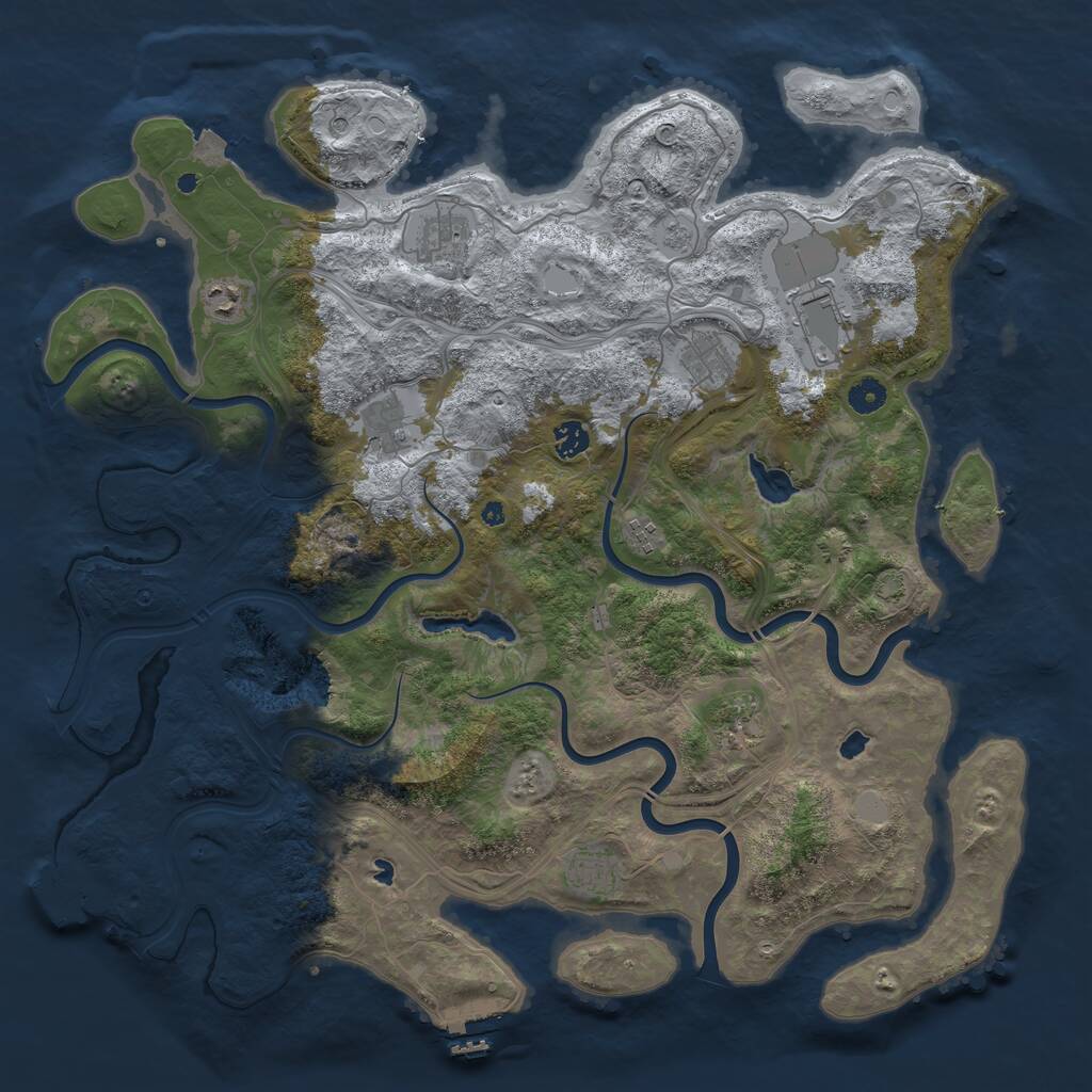 Rust Map: Procedural Map, Size: 4500, Seed: 1503421421, 15 Monuments
