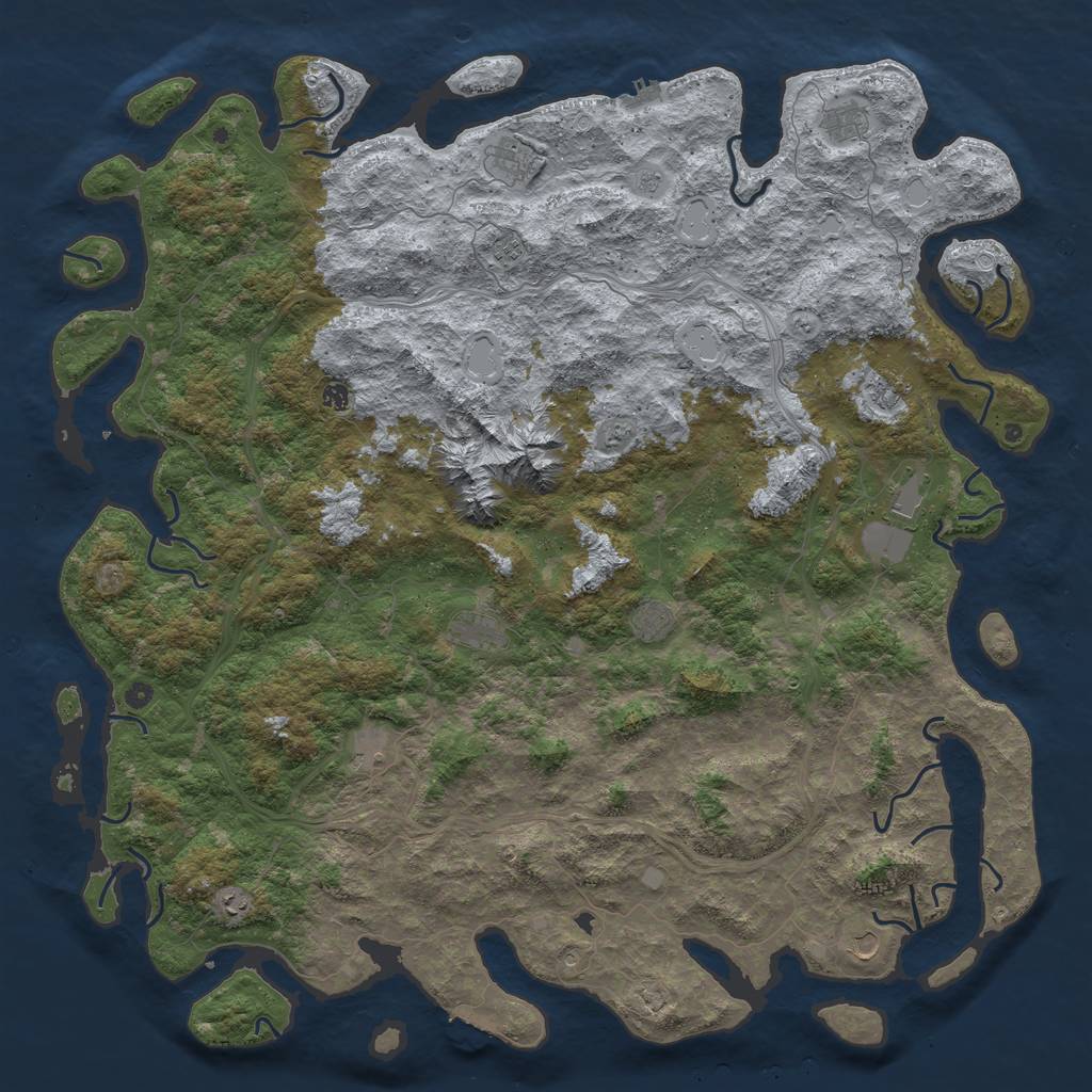 Rust Map: Procedural Map, Size: 6000, Seed: 920471649, 20 Monuments