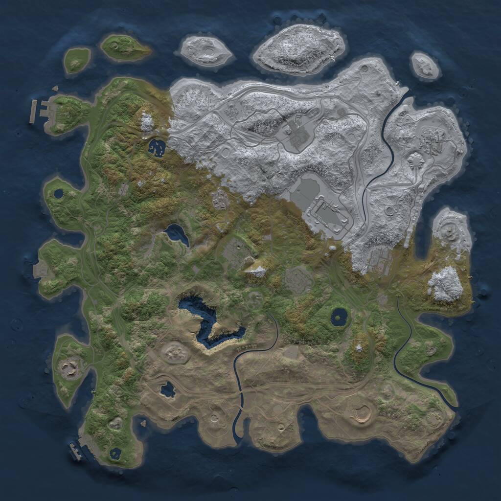 Rust Map: Procedural Map, Size: 4250, Seed: 964816314, 16 Monuments